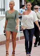 Amber Rose candids in a tight dress