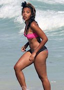 Angela Simmons at the beach