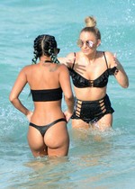 Black ass in a thong bikini