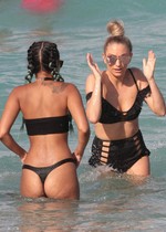 Black ass in a thong bikini