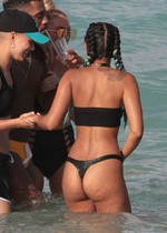 Black ass in a thong bikini