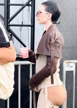 Julia Fox ass on at a music festival