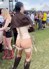 Julia Fox ass on at a music festival