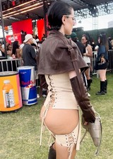 Julia Fox ass on at a music festival