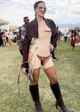 Julia Fox ass on at a music festival