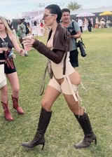 Julia Fox ass on at a music festival