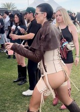 Julia Fox ass on at a music festival