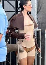 Julia Fox ass on at a music festival