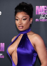 Megan Thee Stallion boobs in a tight dress