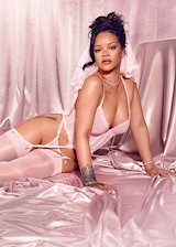 Rihanna in pink bridal lingerie