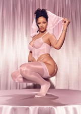Rihanna in pink bridal lingerie